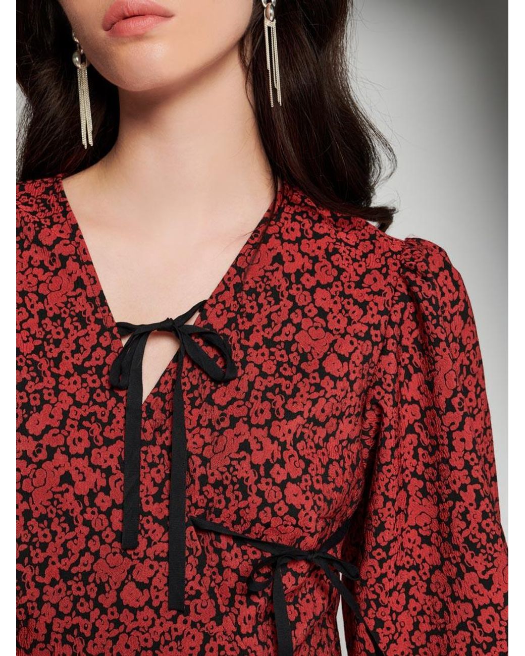 Sister Jane Red Ghospell Davina Wrap Mini Dress