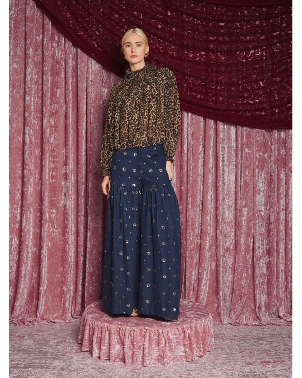 Sister Jane Red Dream Paradox Leopard Ruched Top
