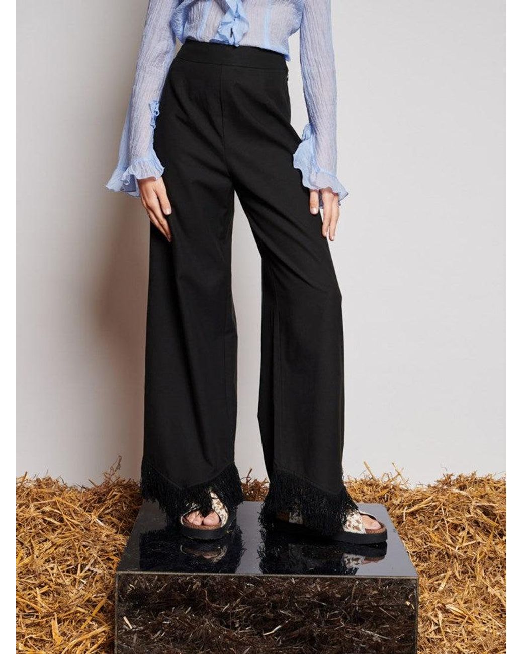Sister Jane Black Ghospell Georgie Fringe Trousers
