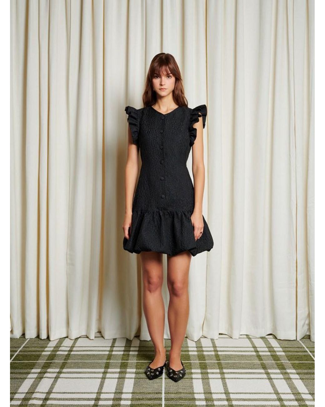Sister Jane Black Ghospell Blair Jacquard Mini Dress