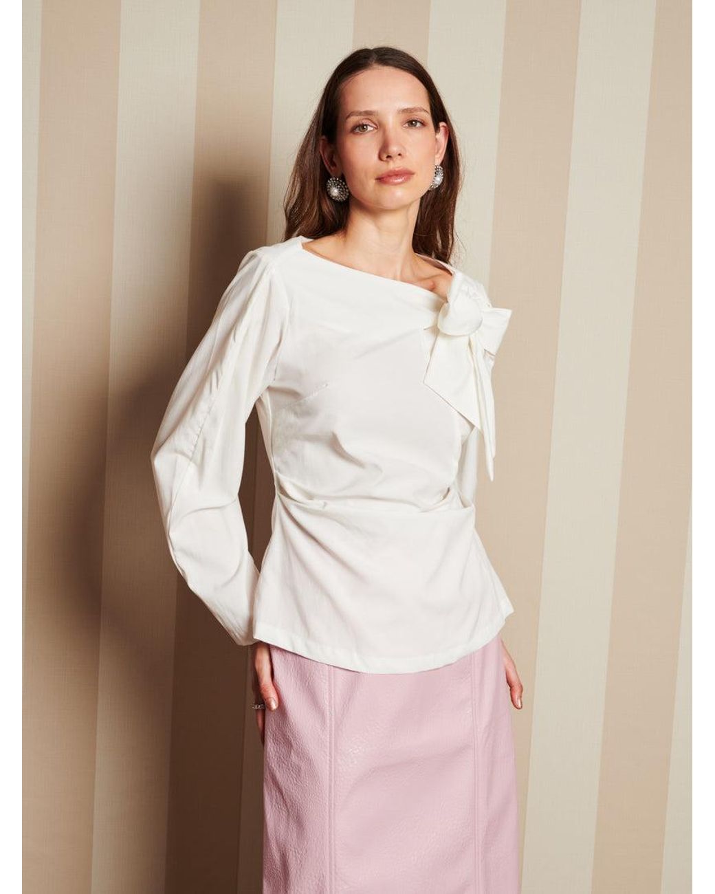Sister Jane Natural Dream Lantern Bow Blouse