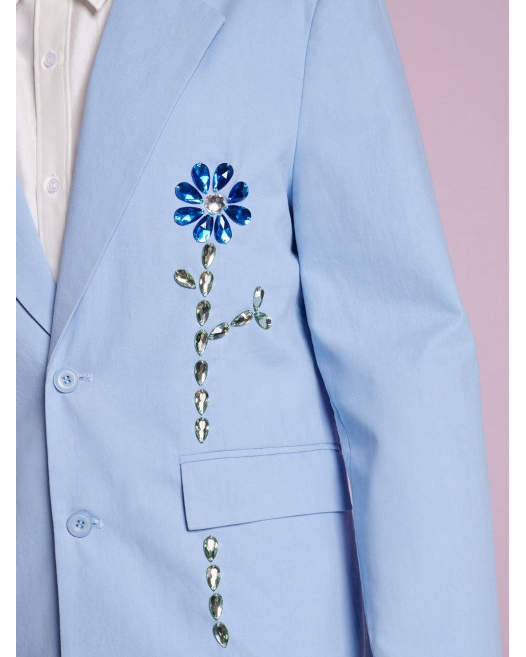 Sister Jane Blue Field Gem Single Breasted Blazer