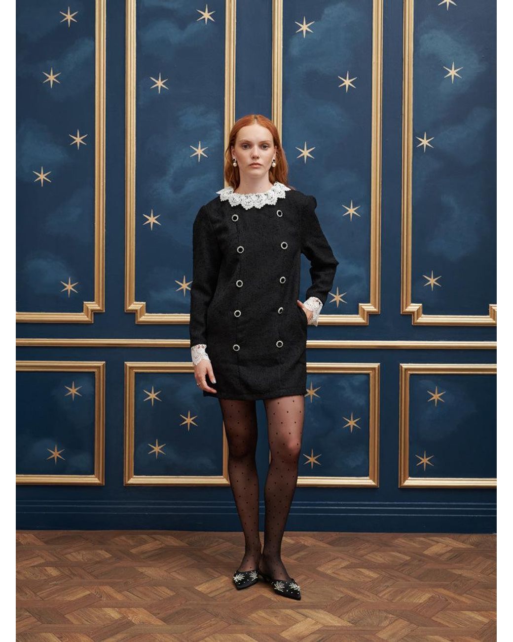 Sister Jane Blue Prince Boucle Mini Dress