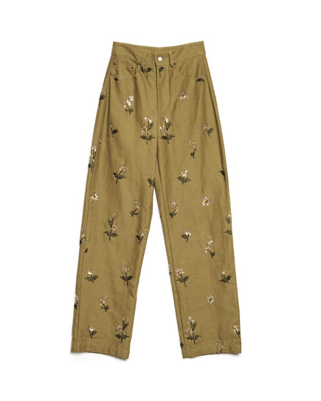 Sister Jane Natural Dream Chateau Flower Embellished Jeans