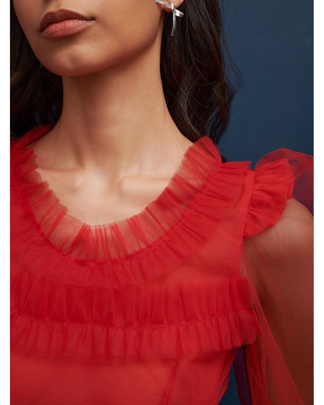 Sister Jane Red Dream Palace Tulle Bow Top