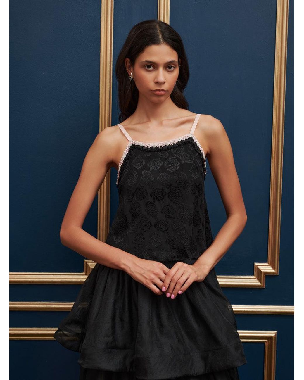 Sister Jane Blue Dream Tiara Embellished Cami Top