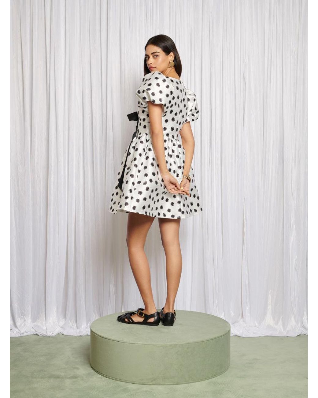 Sister Jane White Memories Spot Bow Mini Dress