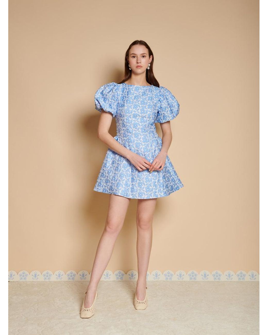Sister Jane Blue Bilberry Jacquard Mini Dress