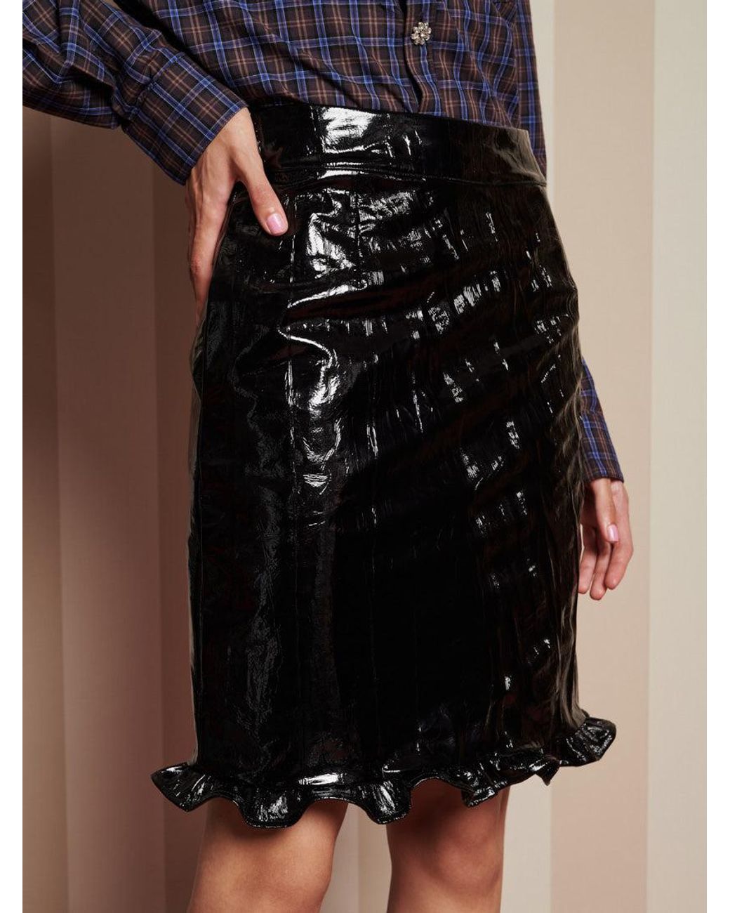 Sister Jane Brown Lunette Pu Midi Skirt