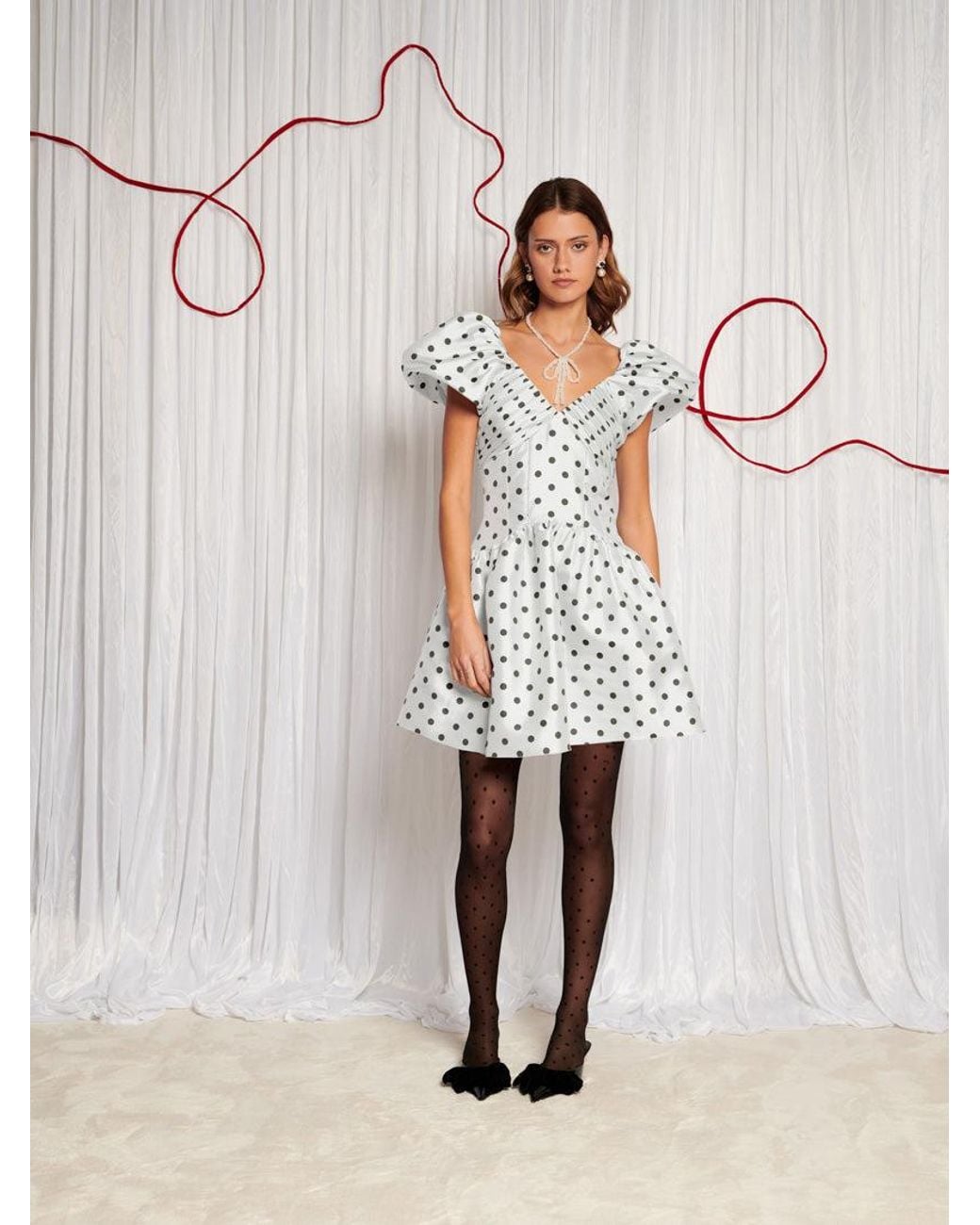 Sister Jane White Dream Raven Spot Mini Dress
