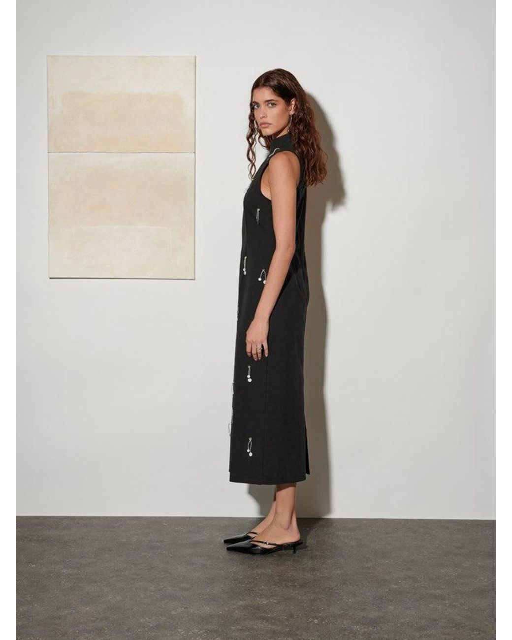 Sister Jane Black Ghospell Augusta Embellished Midi Dress