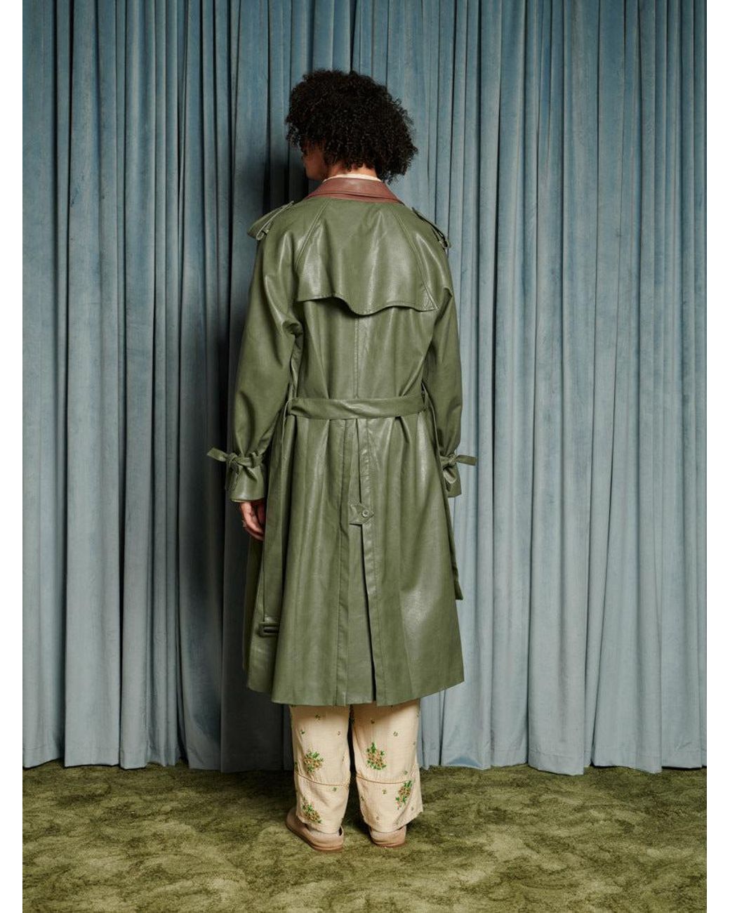 Sister Jane Blue Scout Pu Trench Coat