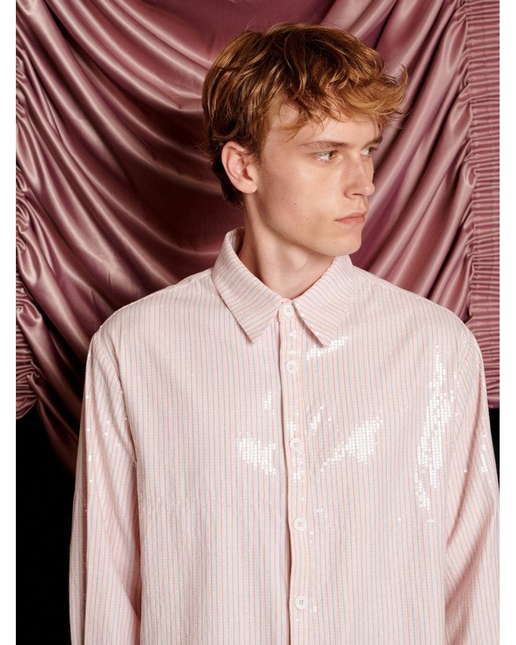 Sister Jane Pink Rowan Sequin Stripe Shirt