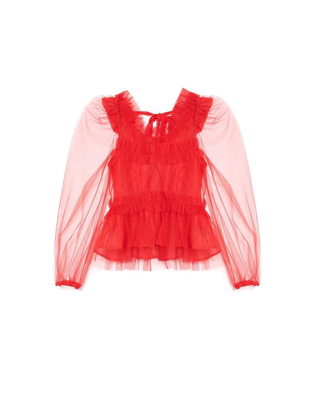 Sister Jane Red Dream Palace Tulle Bow Top