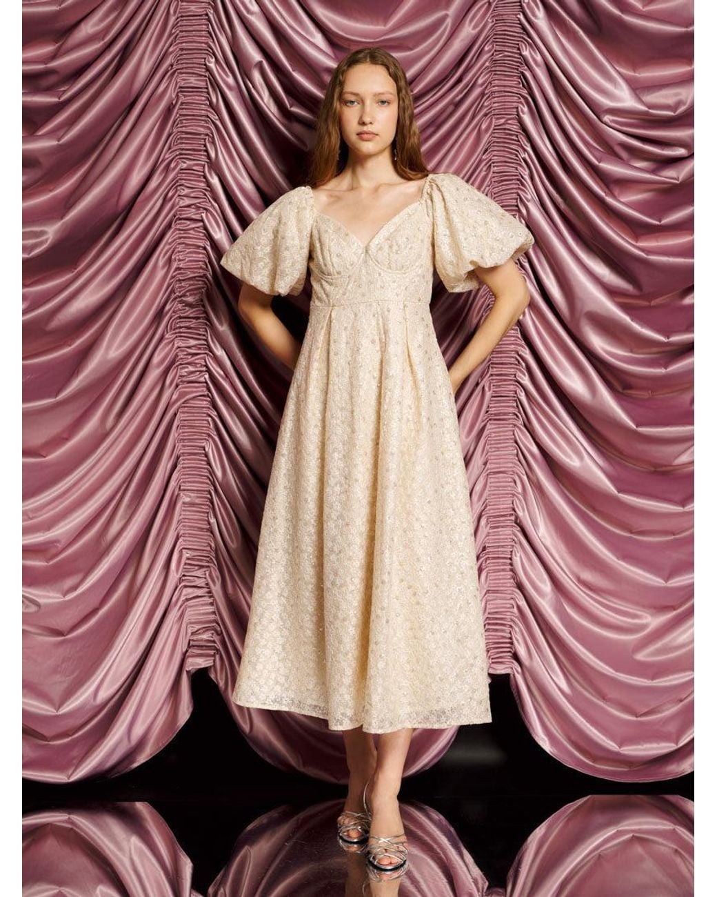 Sister Jane Pink Dream Sally Lace Midi Dress
