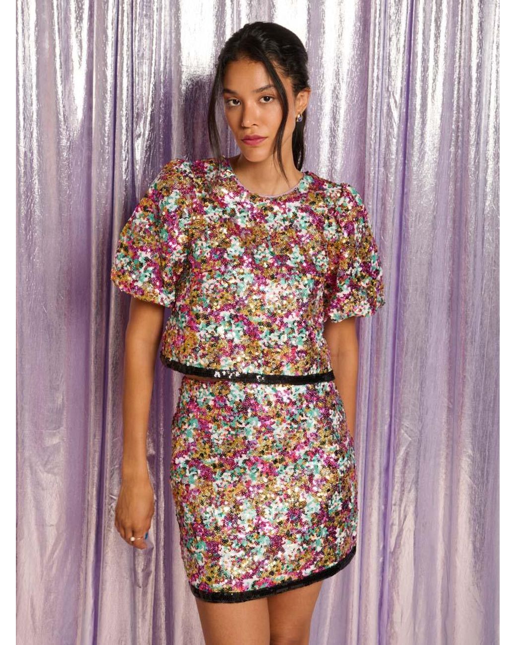 Sister Jane Purple Samantha Sequin Top