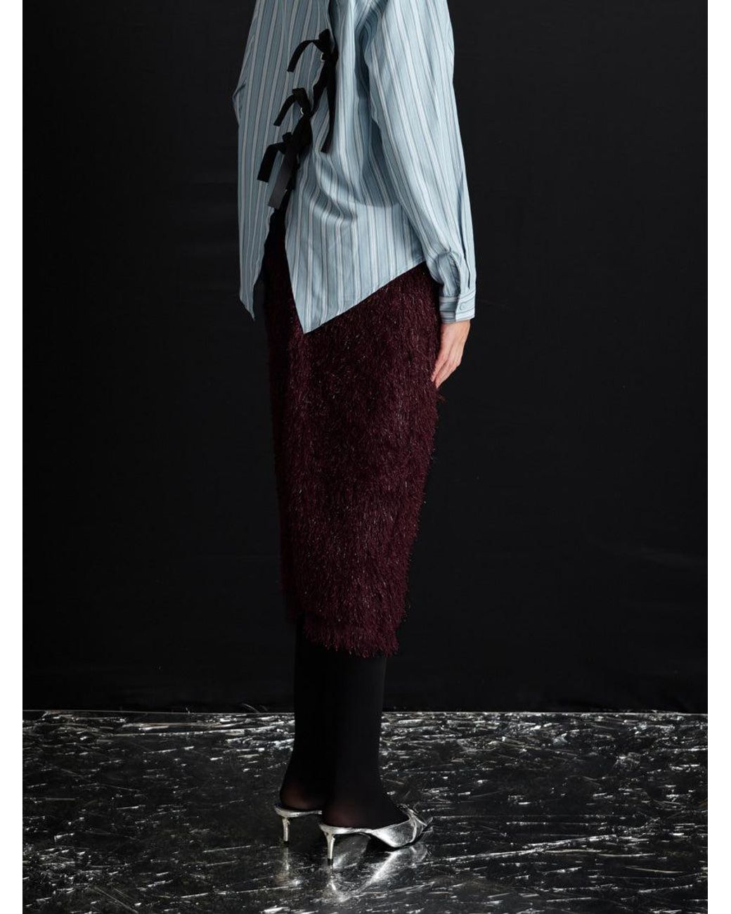 Sister Jane Black Ghospell Dana Textured Midi Skirt