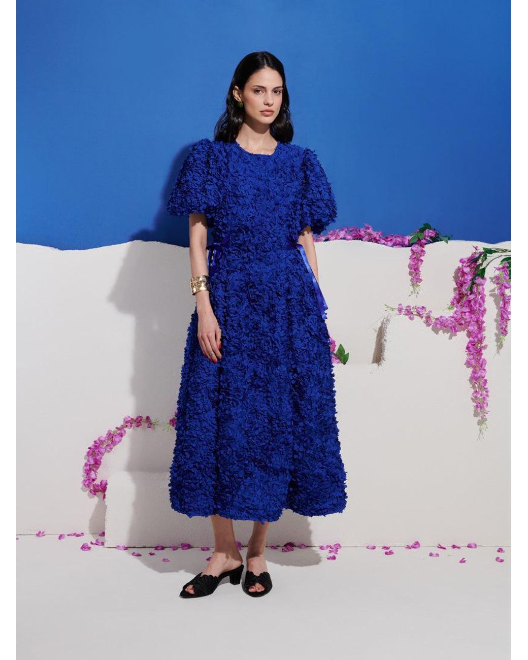 Sister Jane Blue Dream Indigo Bloom Midi Dress