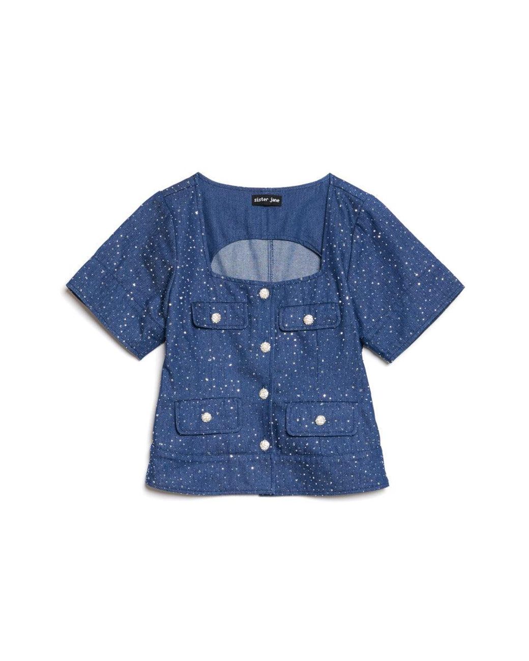 Sister Jane Blue Daze Embellished Denim Top