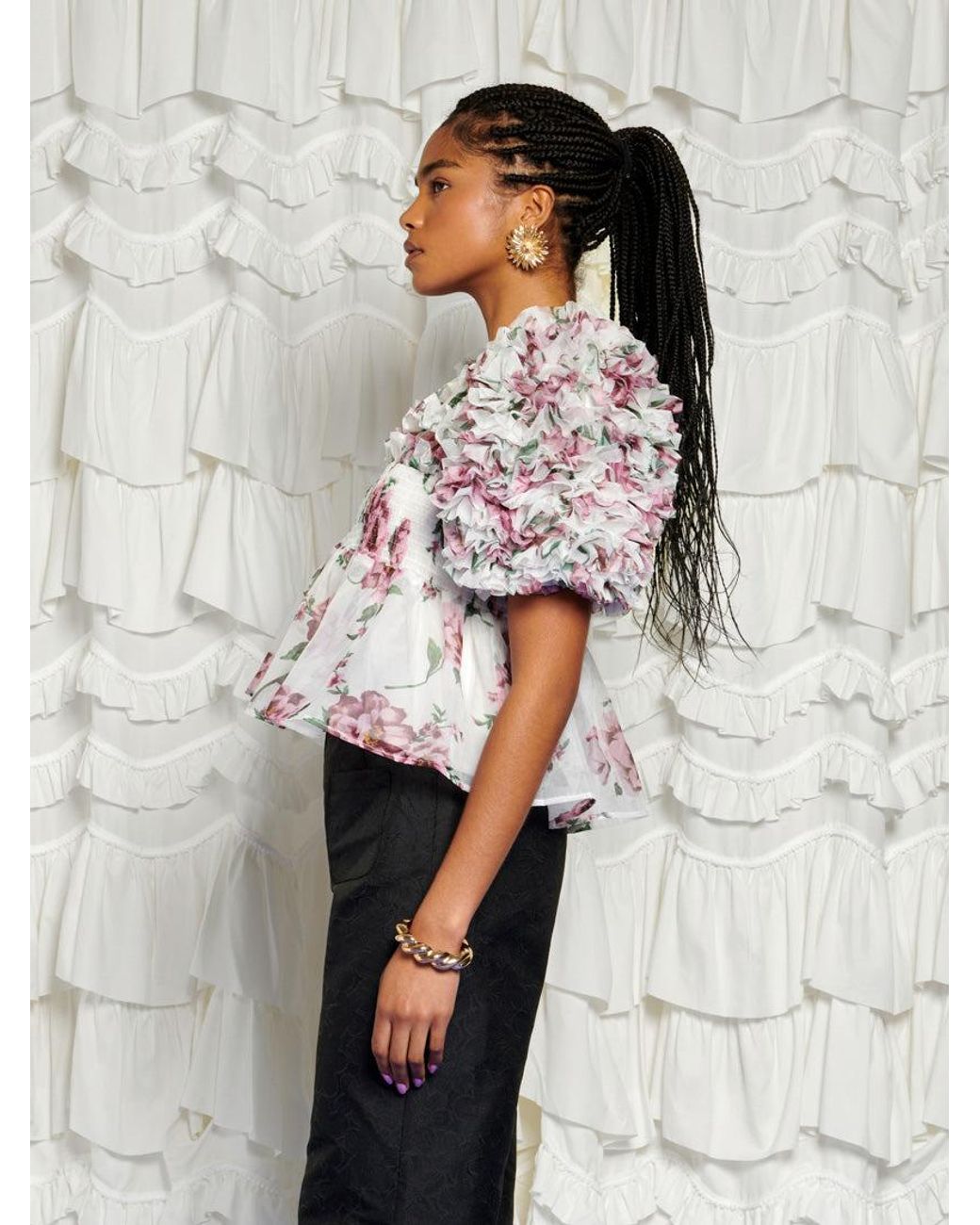 Sister Jane Gray Dream Alma Floral Ruffles Top