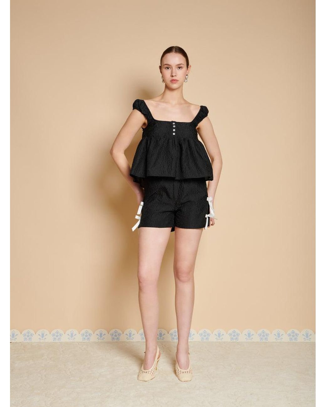 Sister Jane Black Elin Top And Scrunchie