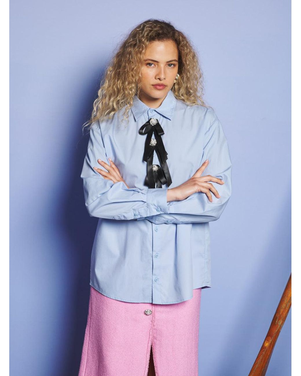 Sister Jane Blue Juniper Bow Shirt