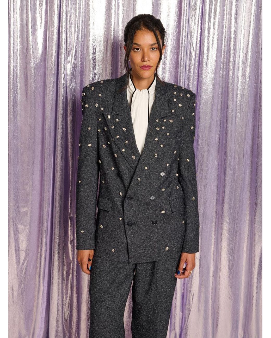 Sister Jane Gray Preston Gem Double Breasted Blazer