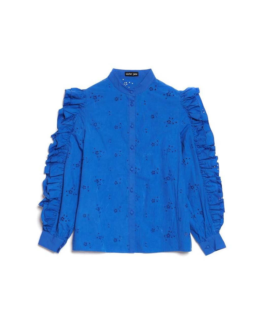 Sister Jane Blue Meadow Sage Ruffle Blouse