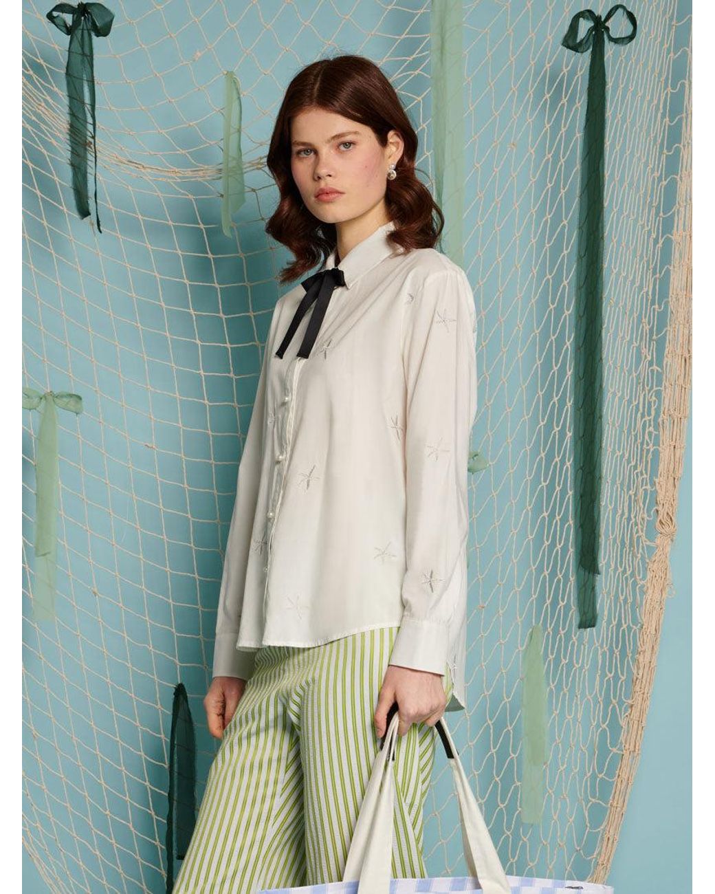 Sister Jane Green Ocean Star Embroidered Blouse