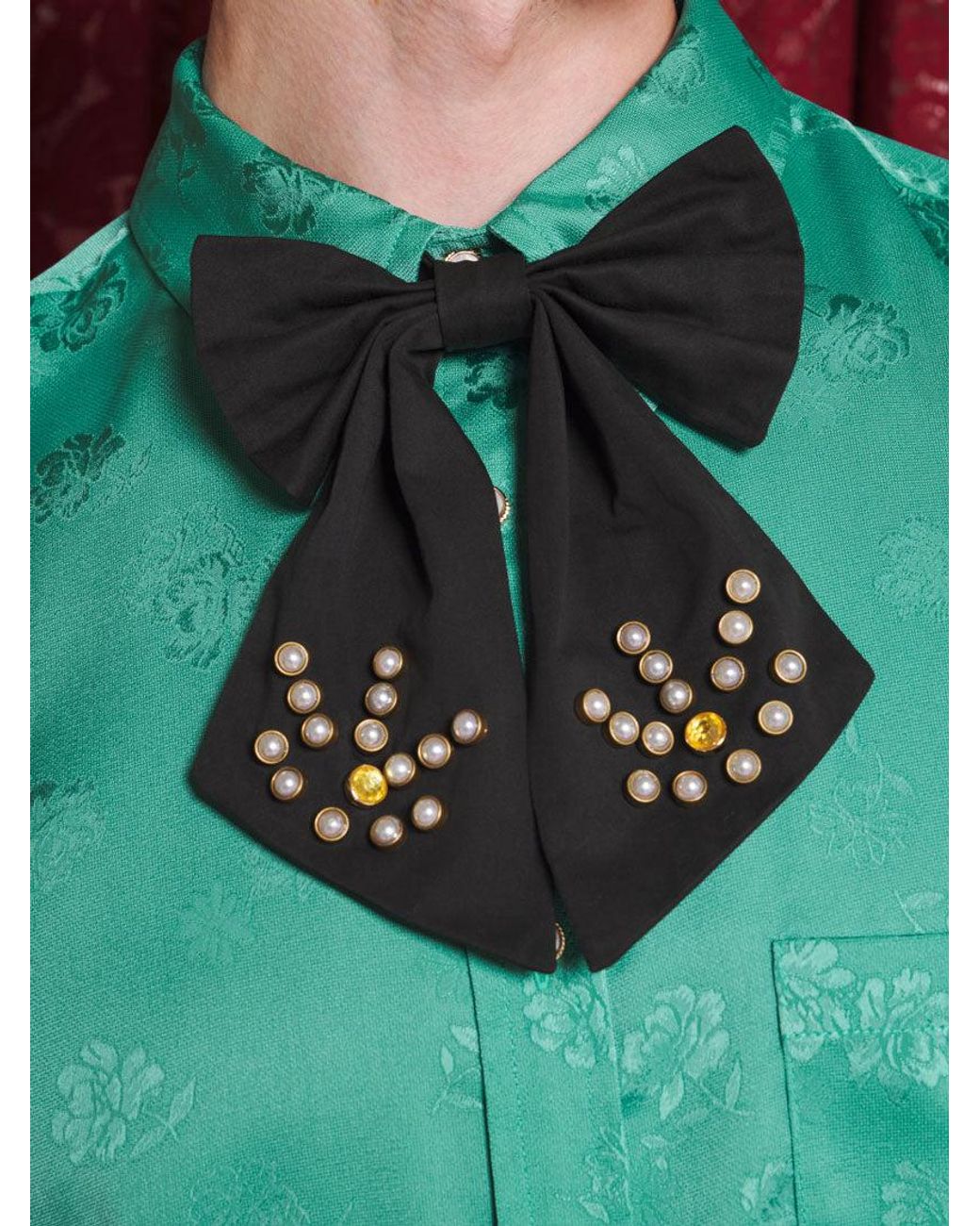 Sister Jane Red Lyon Studded Bow Tie