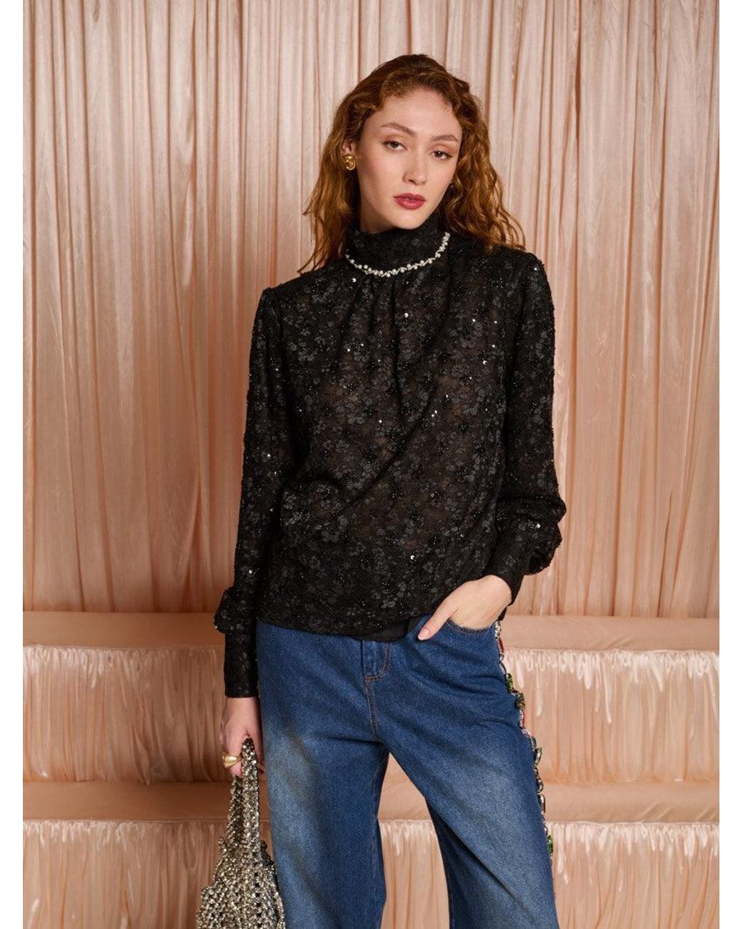 Sister Jane Blue Dream Vanity Lace Top