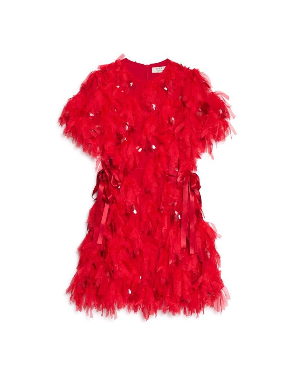Sister Jane Red Dream Spectacle Texture Mini Dress