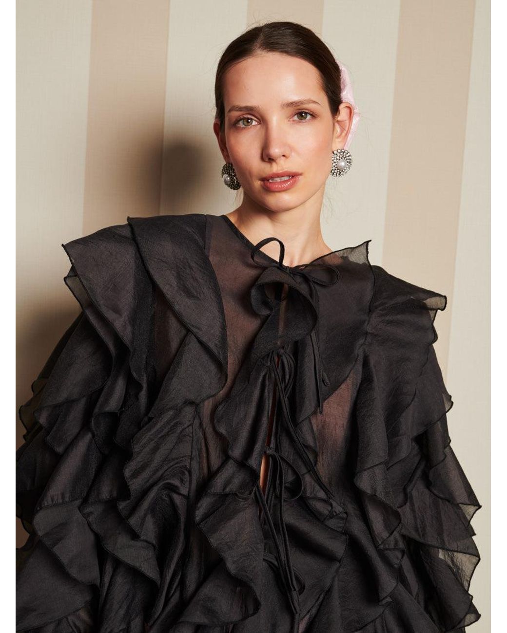 Sister Jane Black Dream Romance Ties Blouse