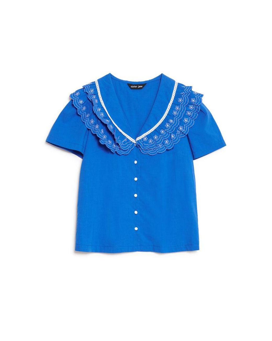 Sister Jane Blue Aegean Trim Blouse