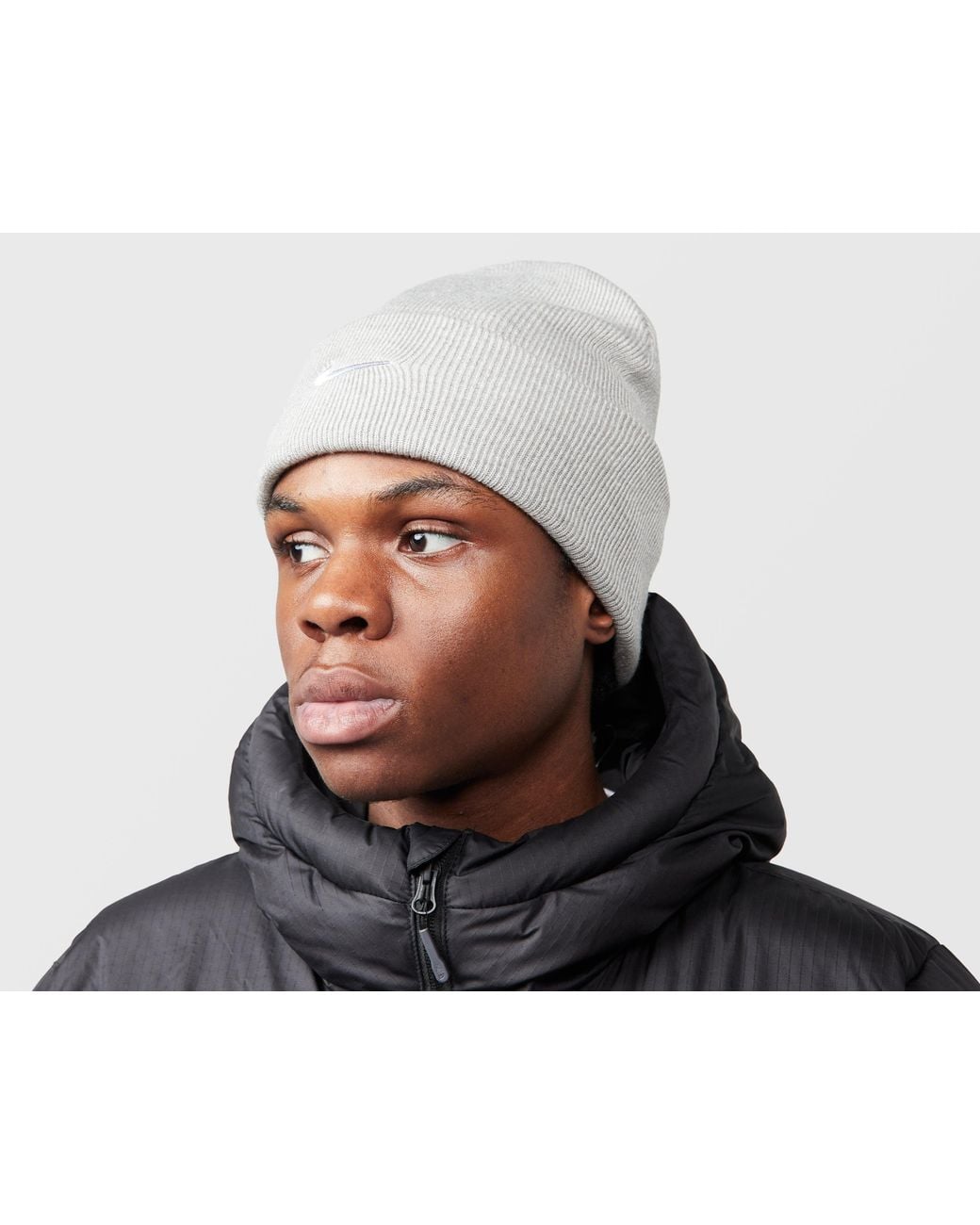Nike Black Peak Swoosh Beanie for men