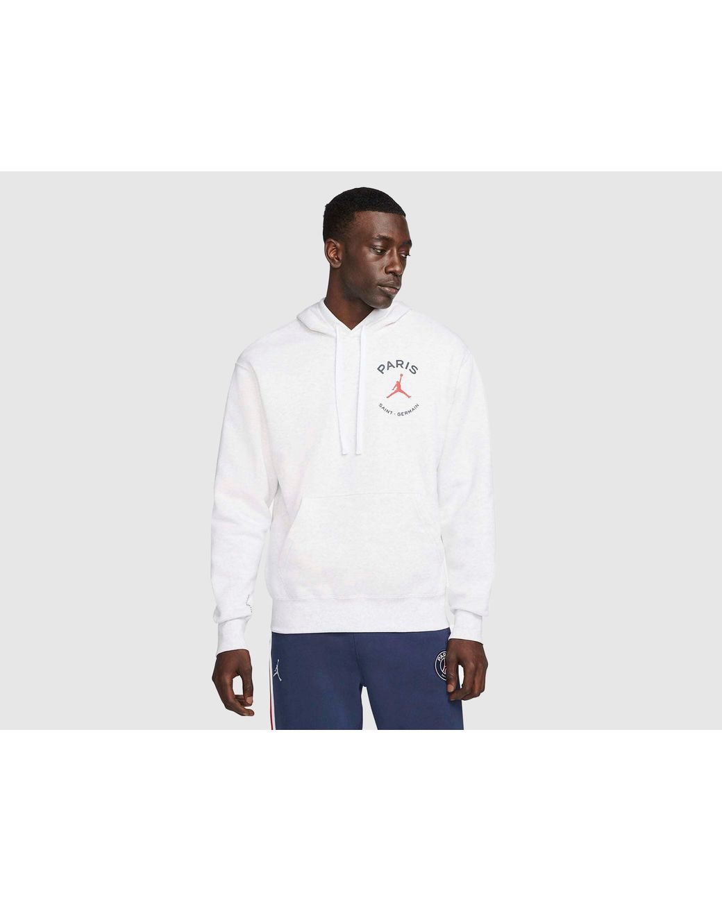 Nike X Psg Fleece Pullover Hoodie in White for Men Lyst UK