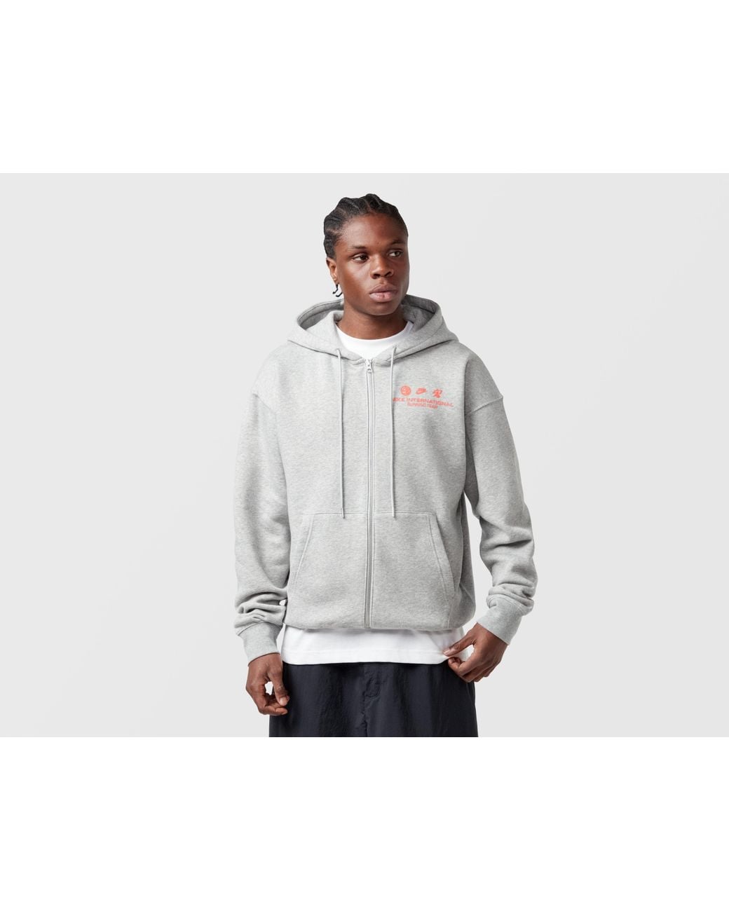 Nike White Full Zip Running Hoodie for men