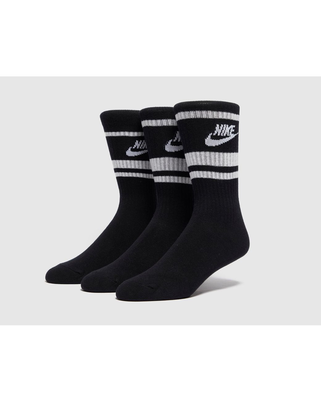 Nike Black 3-Pack Essential Stripe Socks for men