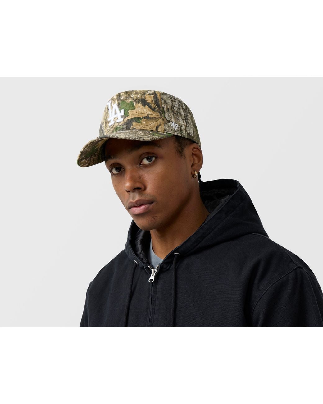 '47 Black Los Angeles Dodgers Realtree Camo Hitch Cap for men