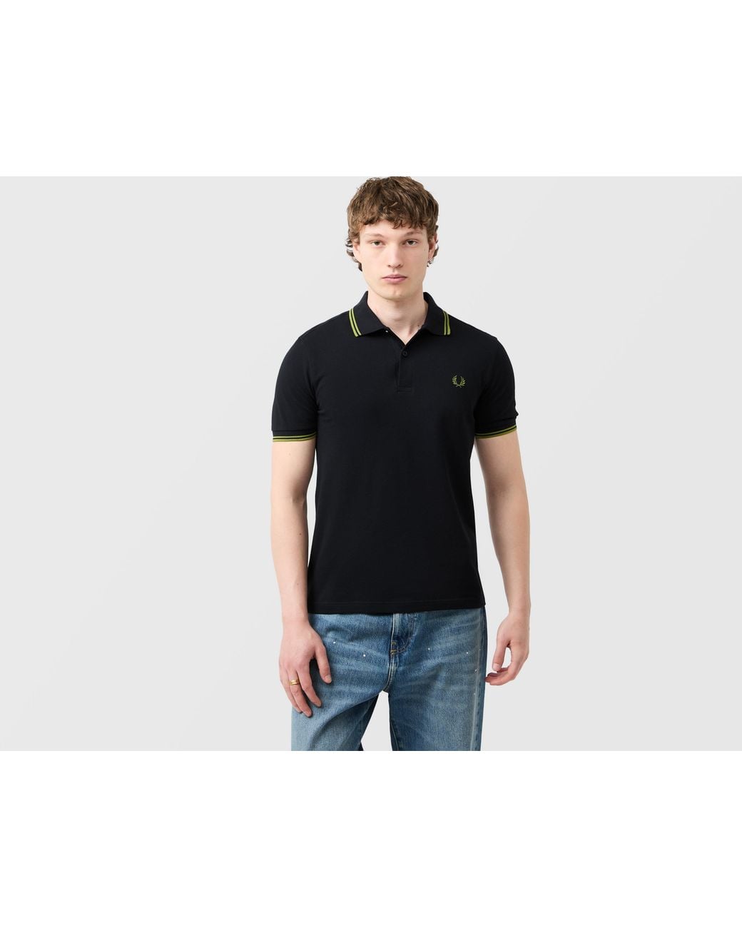 Fred Perry Black Twin Tipped Polo for men