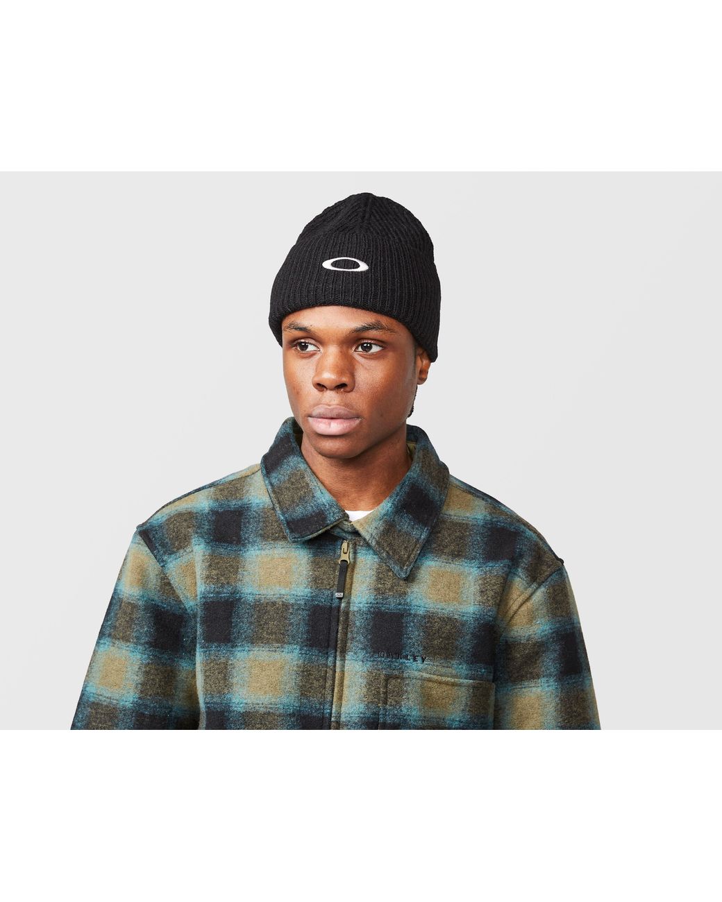 Oakley Black Ellipse Ribbed Beanie