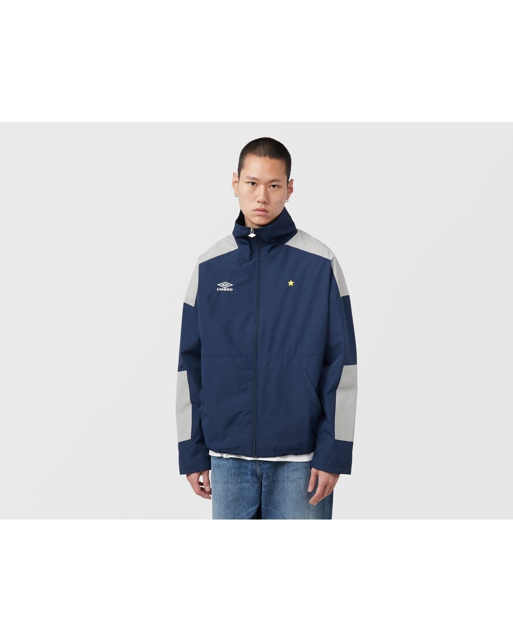 Umbro Blue Sports Culture Panelled Boxy Jacket for men