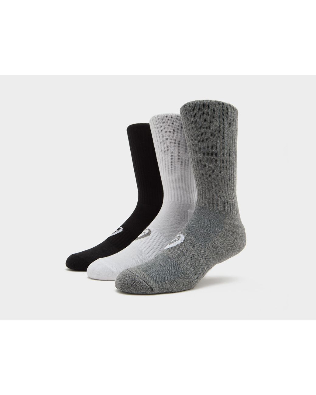 Asics Black 3-Pack Crew Socks for men