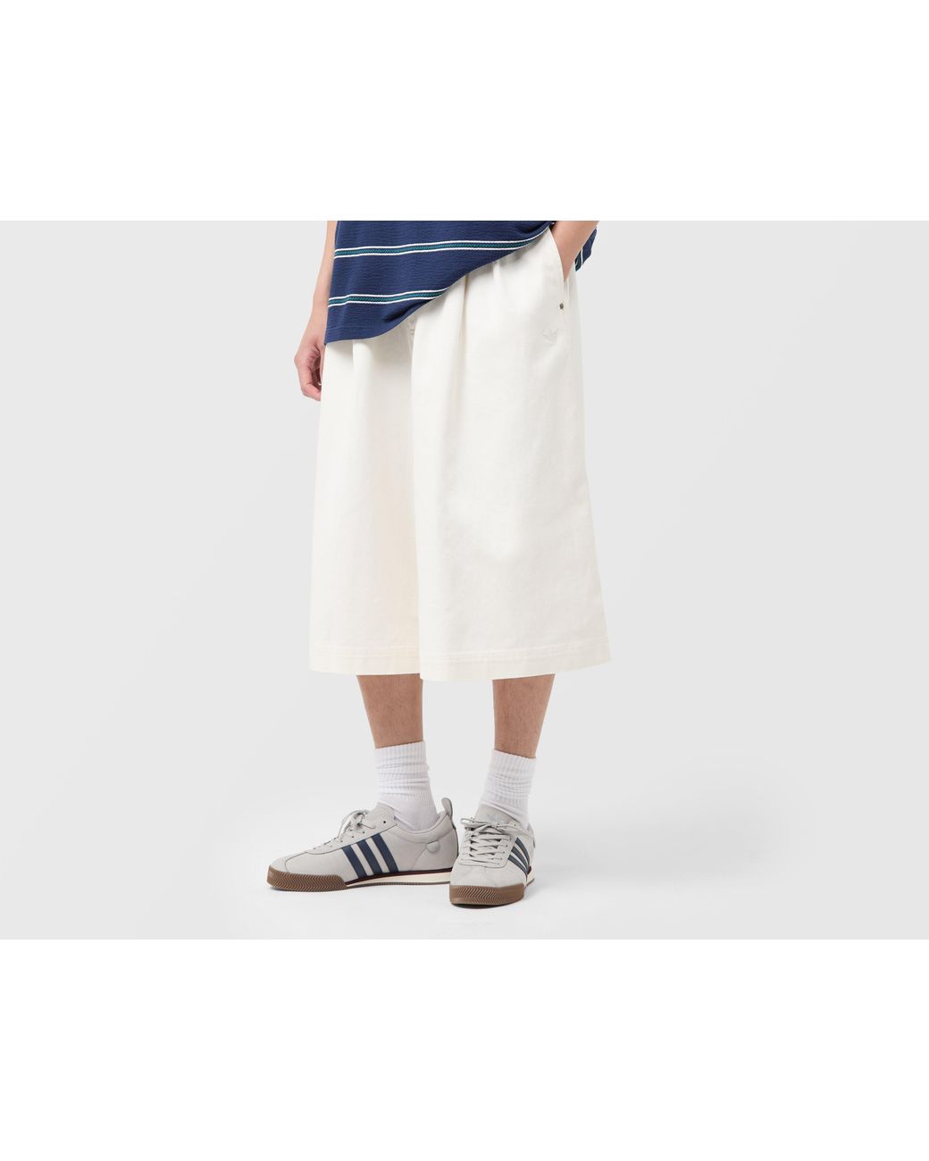 Adidas Originals Black Premium Pleated 3-Stripes Jorts for men