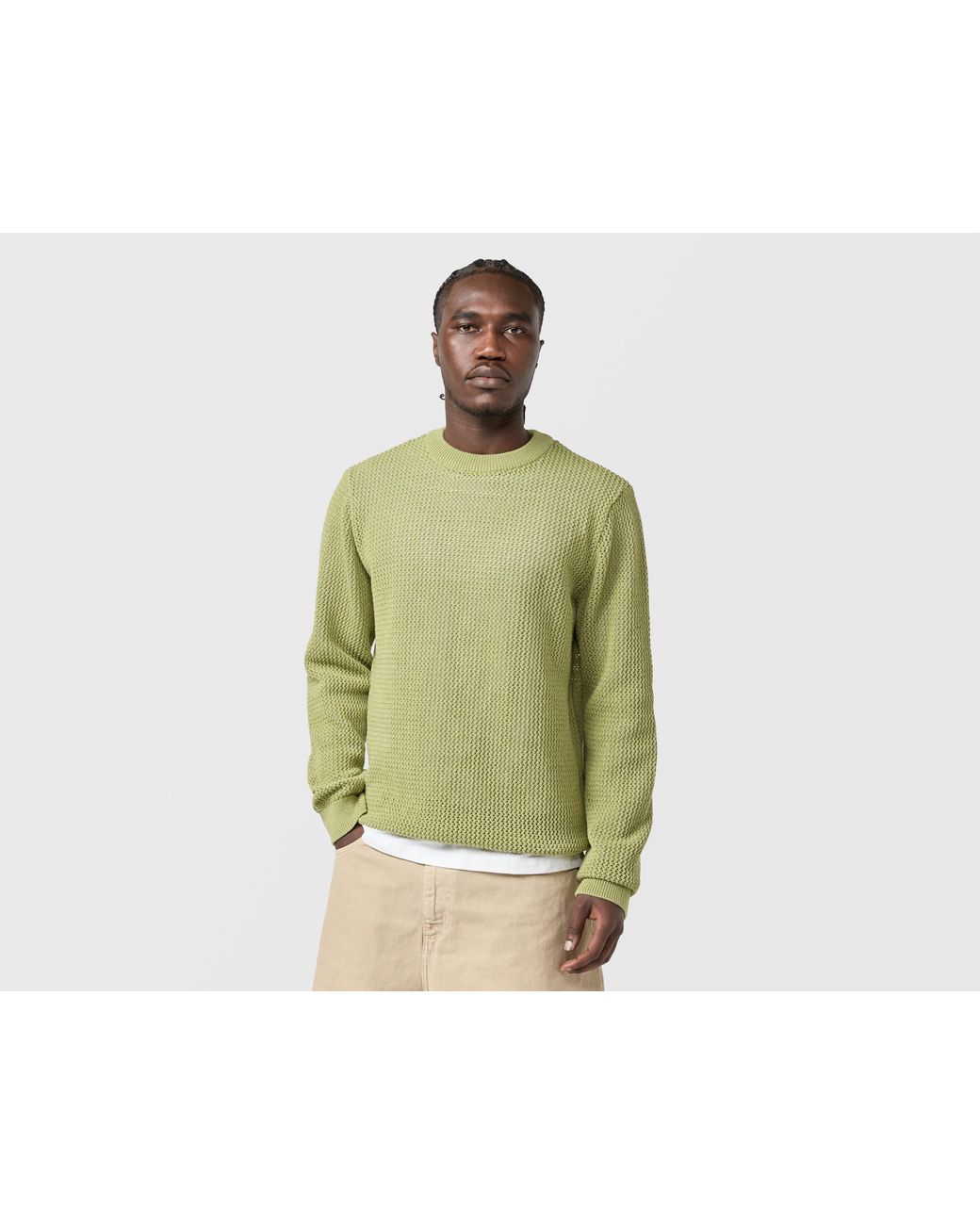 Carhartt Green Stockton Loose Knit Sweatshirt for men