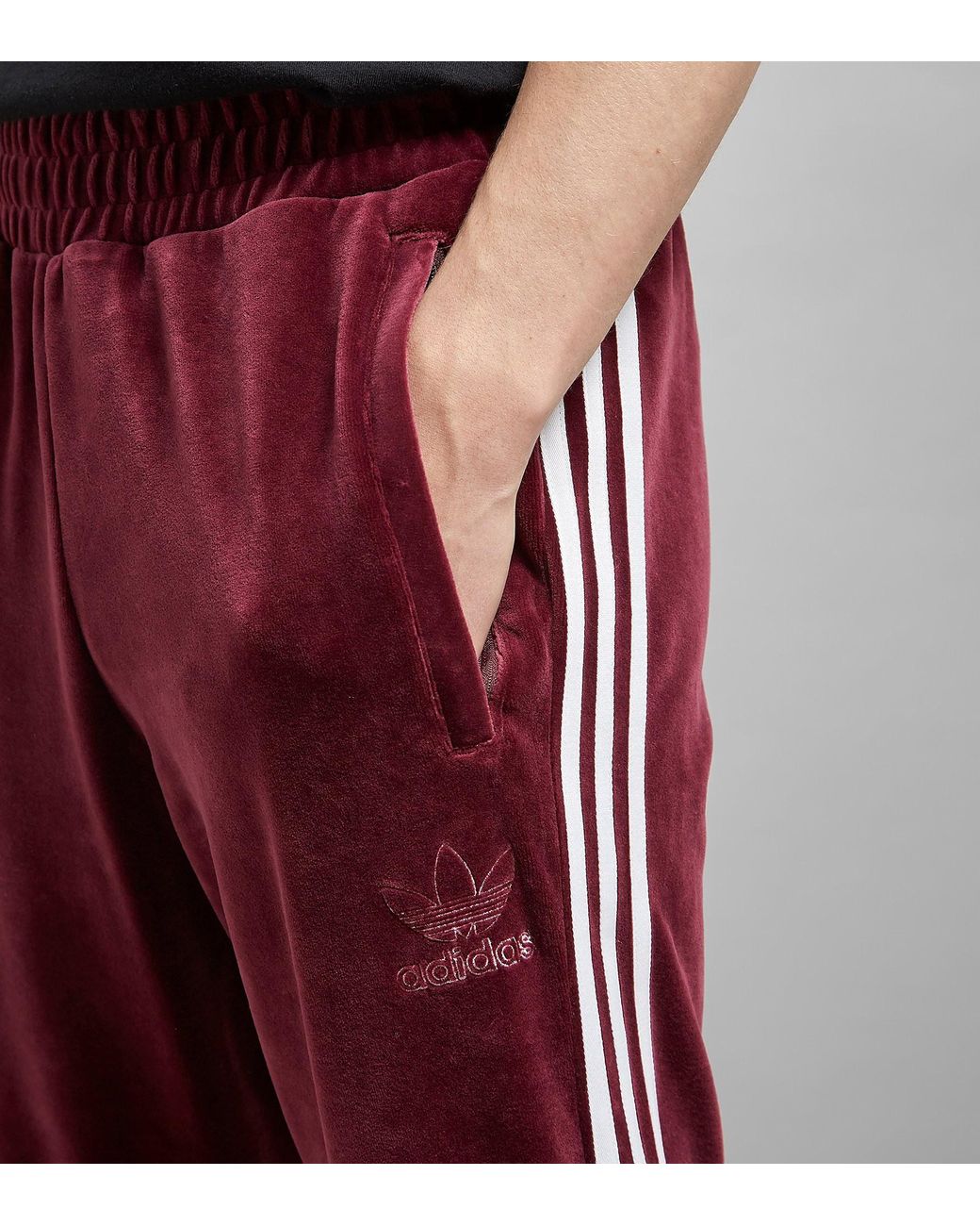 adidas Originals Velour Track Pants in Rot für Herren | Lyst DE