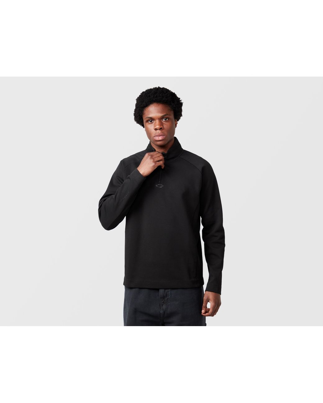 Oakley Black Platform 1/4 Zip Sweatshirt for men