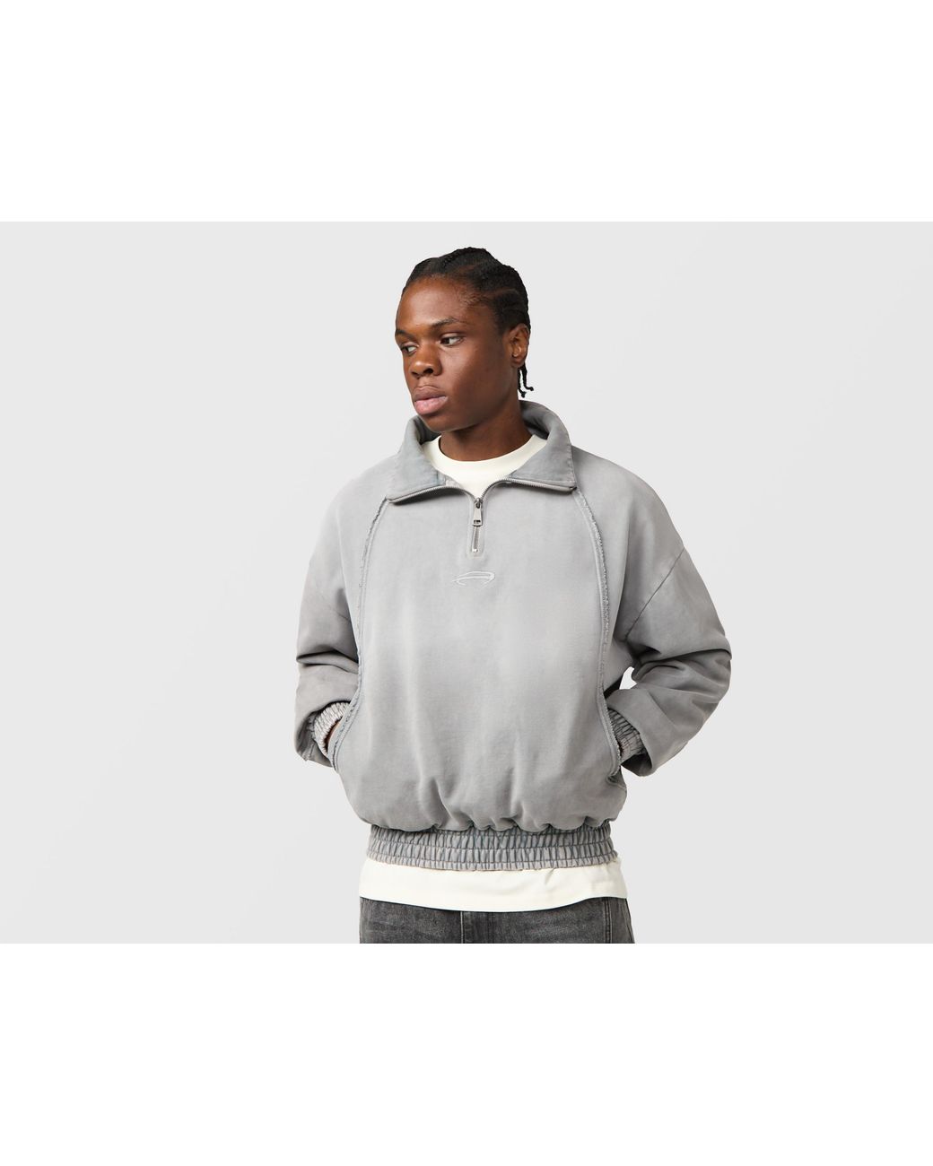 Alte Systems Gray Augment 1/4 Zip Sweatshirt for men