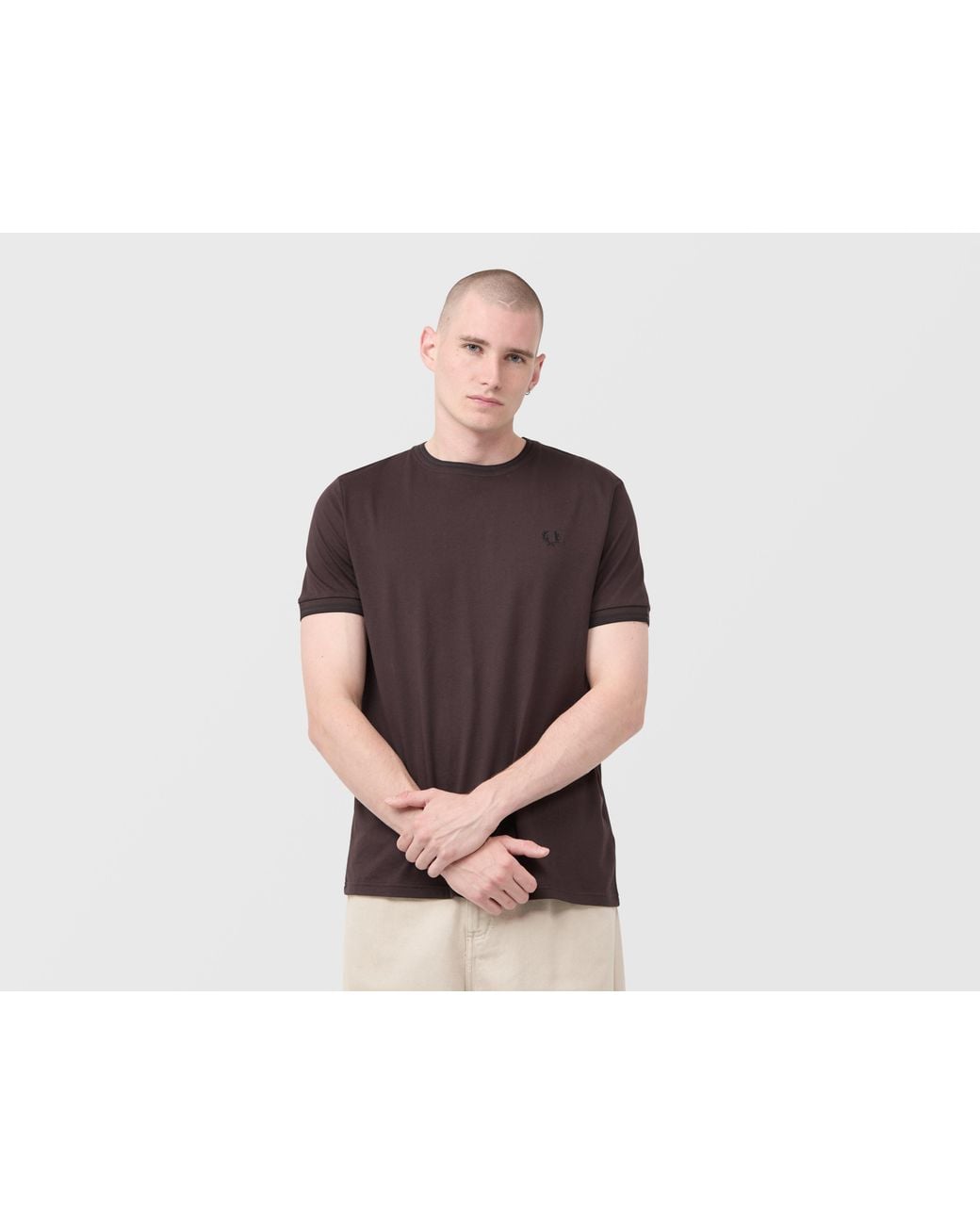 Fred Perry Black Twin Tipped Ringer T-Shirt for men