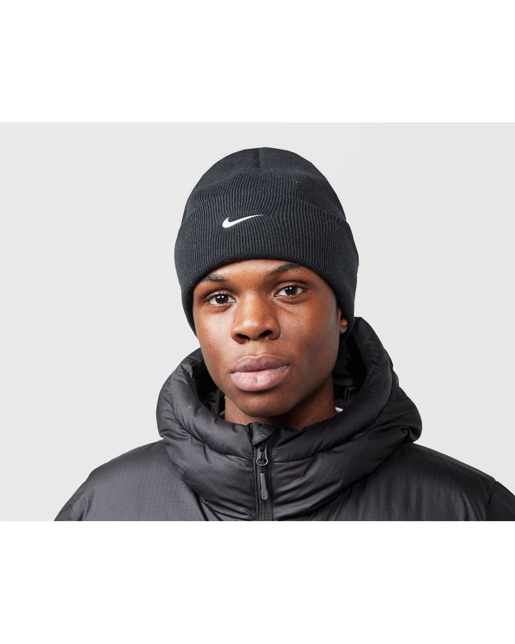 Nike Black Peak Swoosh Beanie